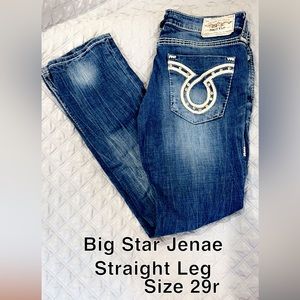 Big Star denim jeans, faded patches in the front and back. Absolutely gorgeous